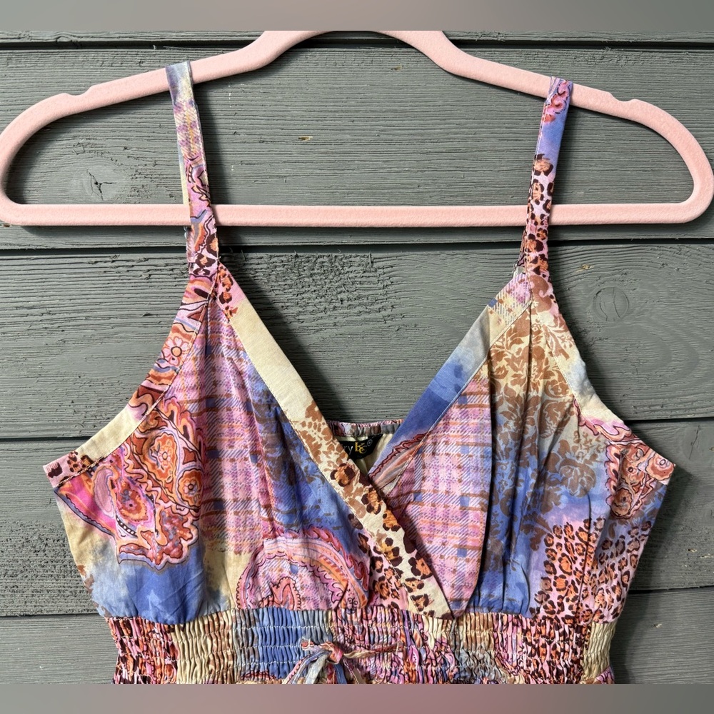 NWT Chaudry KC Anthropologie Leopard Paisley Watercolor Dress Sz M Spring Summer - Picture 10 of 16